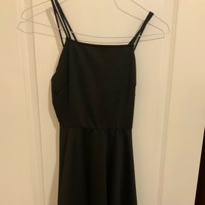 Black fit and flare mini dress